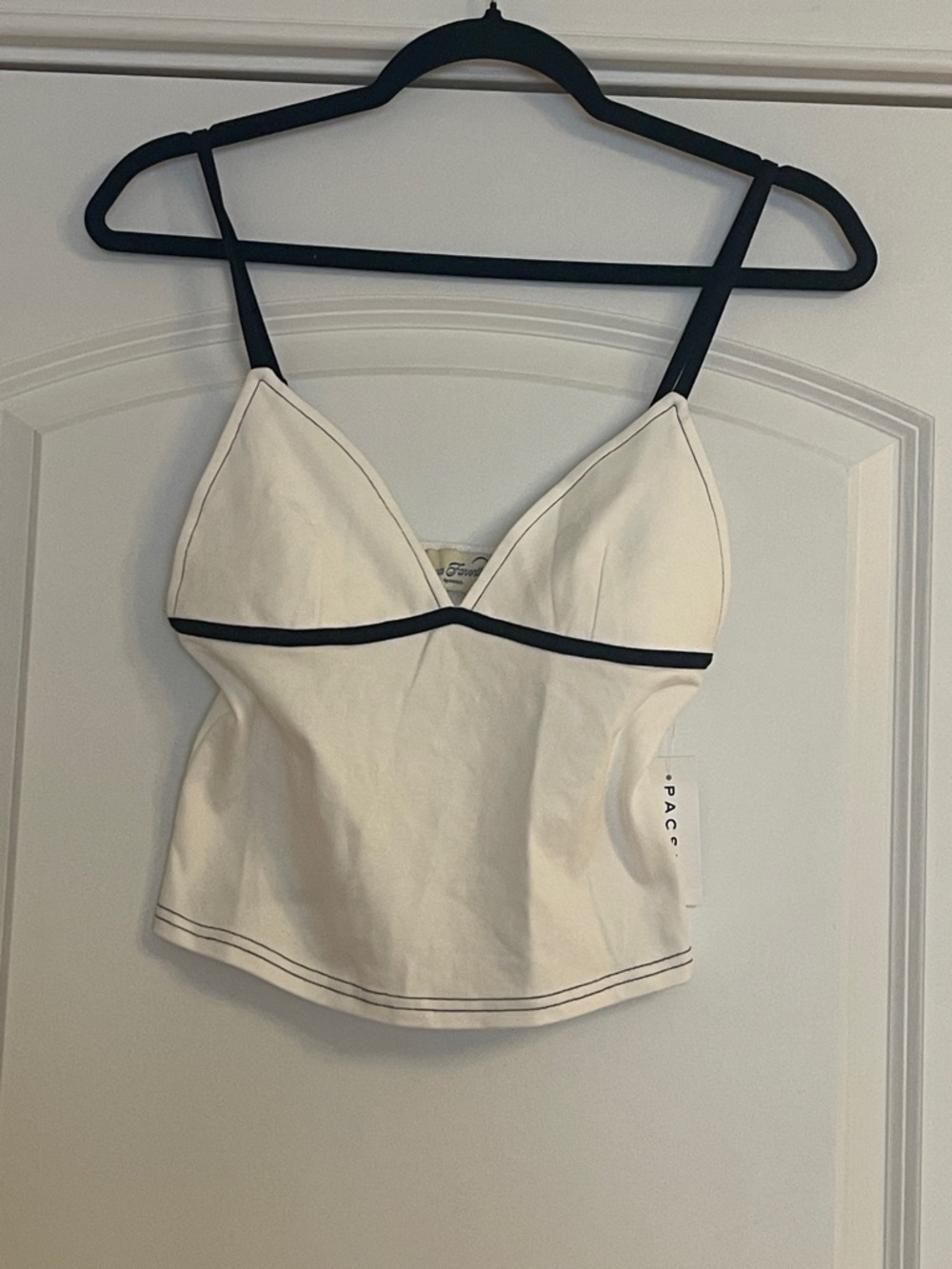 PacSun White Camisole with Black Trim